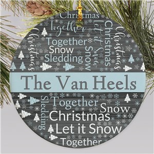 Personalized Let It Snow Word Art Holiday Christmas Ornament by Gifts For You Now