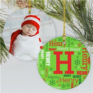 Personalized Kid's Monogram Word-Art Holiday Christmas Ornament by Gifts For You Now