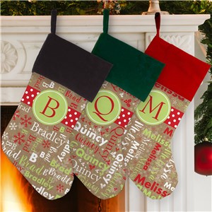 Personalized Word Art Whimsical Christmas Stocking by Gifts For You Now