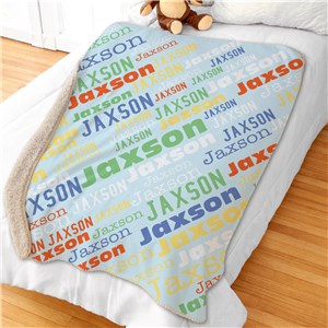 Word Art 50"x60" Personalized Kid's Sherpa Blanket by Gifts For You Now