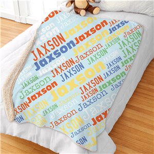 Image of Word Art 50"x60" Personalized Kid's Sherpa Blanket