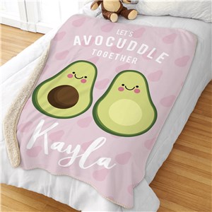 Image of Let's Avocuddle Personalized Sherpa Blanket 50"x60"