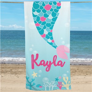 Personalized Mermaid Tail Beach Towel by Gifts For You Now