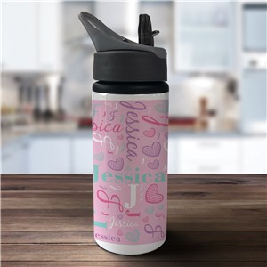 Personalized Script Word Art Aluminum Bottle by Gifts For You Now