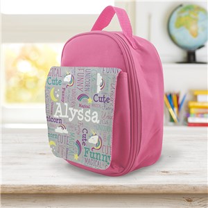 Personalized Unicorn Word Art Lunch Bag by Gifts For You Now