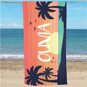 Personalized Sunset Beach Towel by Gifts For You Now