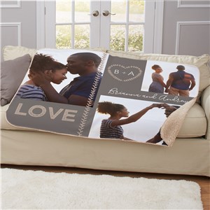 Personalized Couples Photo Sherpa Blanket 50x60 Inch by Gifts For You Now