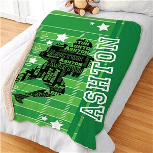Personalized Sports Player Word-Art Sherpa Blanket by Gifts For You Now