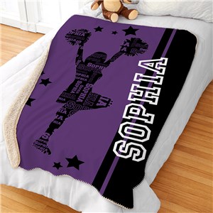 Personalized Girls Sports Word-Art Sherpa Blanket by Gifts For You Now