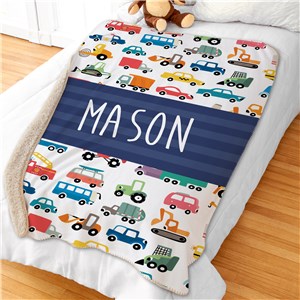 Personalized 50"x60" Kid's Truck Sherpa Blanket by Gifts For You Now