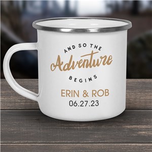 Personalized Adventure Begins Camping Mug by Gifts For You Now