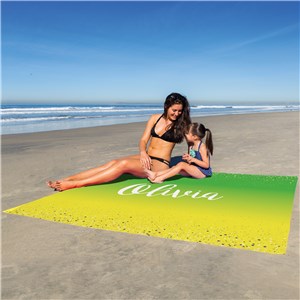 Personalized Gradient And Glitter 60x72 Beach Towel by Gifts For You Now