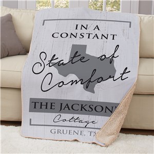 Personalized State Collection Sherpa Blanket by Gifts For You Now