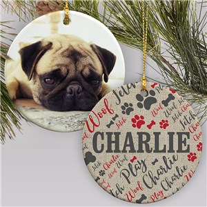 Personalized Pet Word-Art Double Sided Round Christmas Ornament by Gifts For You Now