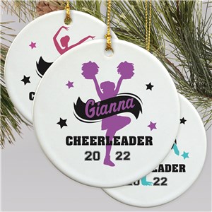 Personalized Girls Sports With Banner Christmas Ornament - Pink - Small by Gifts For You Now