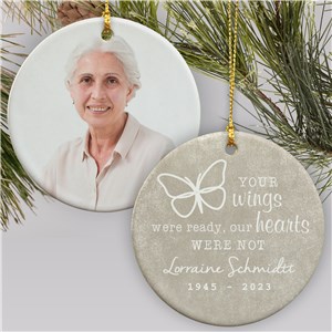 Your Wings Personalized Two Sided Photo Christmas Ornament by Gifts For You Now