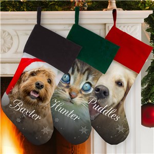 Personalized Photo Stocking With Snowflakes by Gifts For You Now