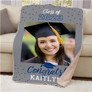 Personalized Class Of With Confetti Sherpa Blanket by Gifts For You Now