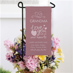 Personalized Love You With All Our Hearts Mini Garden Flag by Gifts For You Now