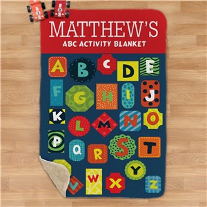 Personalized ABC Activity Sherpa Blanket by Gifts For You Now