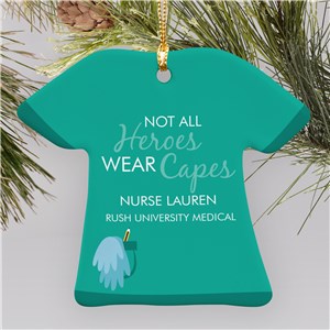 Personalized Not All Heroes Wear Capes Nurse Christmas Ornament by Gifts For You Now