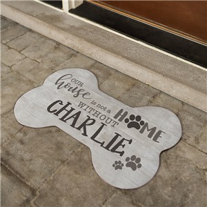 Personalized Our House Bone Shaped Mat by Gifts For You Now