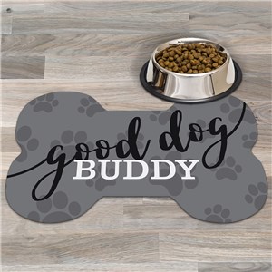 Personalized Good Dog Bone Shaped Mat by Gifts For You Now