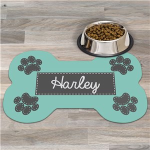 Personalized Dog Paws Bone Shaped Mat by Gifts For You Now