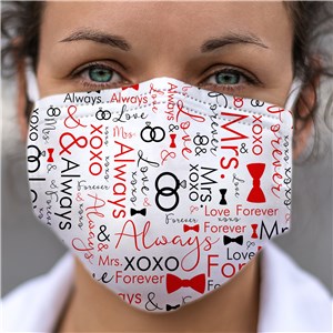 Personalized Future Mrs. Word Art Face Mask by Gifts For You Now