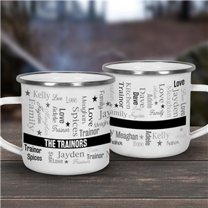 Personalized Family Banner Word Art Camper Mug by Gifts For You Now