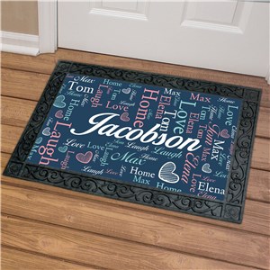 Personalized Home Family Word Art Doormat by Gifts For You Now