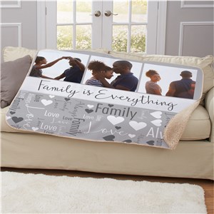 Personalized Family Is Everything Word Art 50"x60" Sherpa Blanket by Gifts For You Now