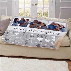 Personalized Family Is Everything Word Art Sherpa Blanket by Gifts For You Now