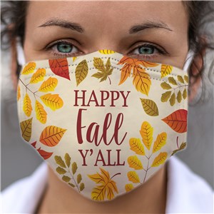 Happy Fall Leaves Non Personalized Face Mask by Gifts For You Now