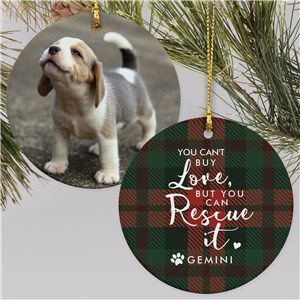 Personalized Rescue It Photo Double Sided Round Christmas Ornament by Gifts For You Now