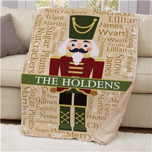 Personalized Nutcracker Word Art Sherpa Blanket by Gifts For You Now