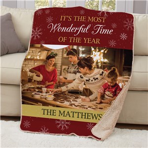 Personalized Most Wonderful Time Photo 50x60 Sherpa Blanket by Gifts For You Now