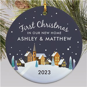 Personalized New Home Round Christmas Ornament by Gifts For You Now