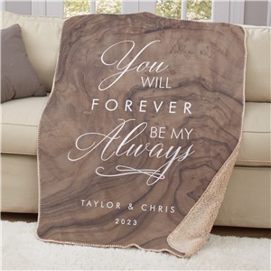 Personalized Forever My Always Sherpa Blanket by Gifts For You Now
