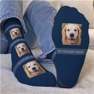 Personalized Repeating Photo and Custom Message Crew Socks by Gifts For You Now