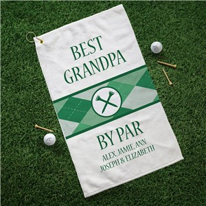 Personalized Best Grandpa By Par Golf Towel by Gifts For You Now
