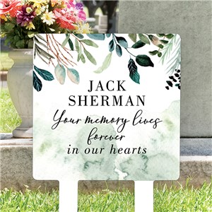 Personalized Floral Memorial Square Yard Sign by Gifts For You Now