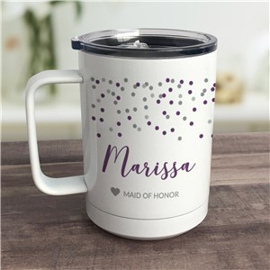 Personalized Name with Confetti Mug with Lid by Gifts For You Now