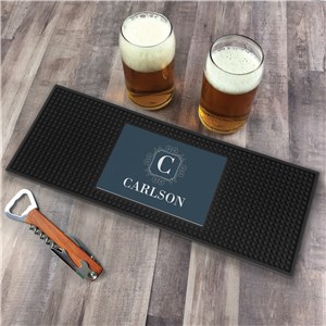 Personalized Family Name and Initial Bar Mat by Gifts For You Now