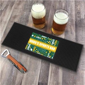 Personalized Sports Bar Word Art Bar Mat by Gifts For You Now
