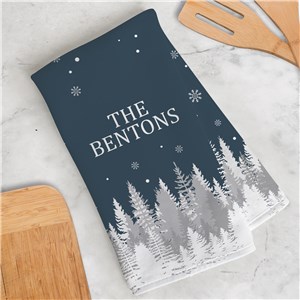 Personalized Wintry Scene Dish Towel by Gifts For You Now