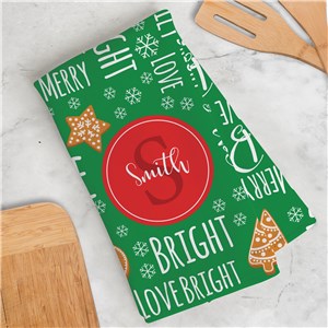 Personalized Christmas Cookies Word Art Dish Towel by Gifts For You Now