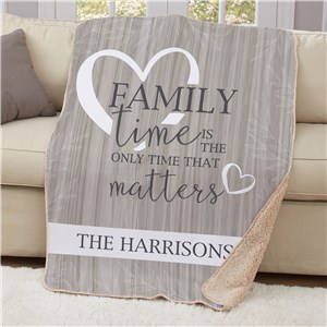 Personalized Family Time 50x60 Sherpa Blanket by Gifts For You Now