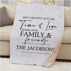 Personalized Time & Love 50x60 Sherpa Blanket by Gifts For You Now