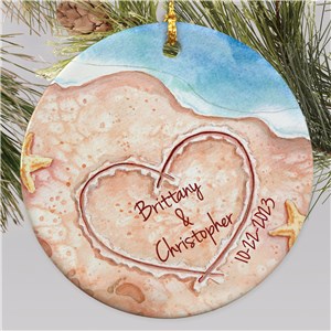Personalized Couple's Beach Christmas Ornament by Gifts For You Now